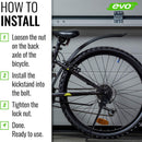 EVO Hardened Steel Axle Mount Adjustable Bicycle Kickstand for 20" Bikes, Black