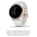 Garmin Vivoactive 4S GPS Smartwatch with White Band, 010-02172-21