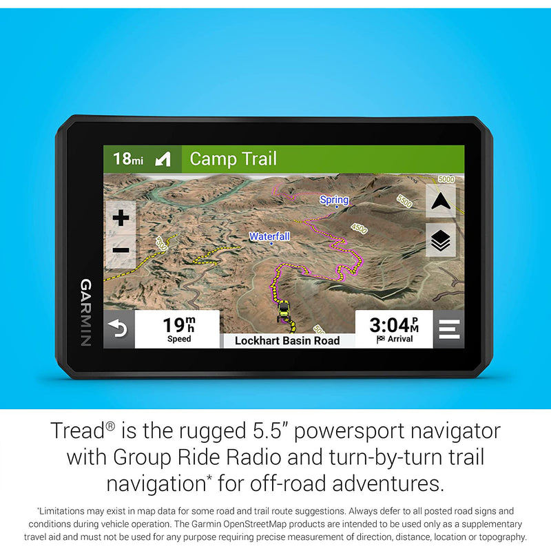 Garmin Tread Powersport Off-Road Navigator with Mobile App Integration - Black