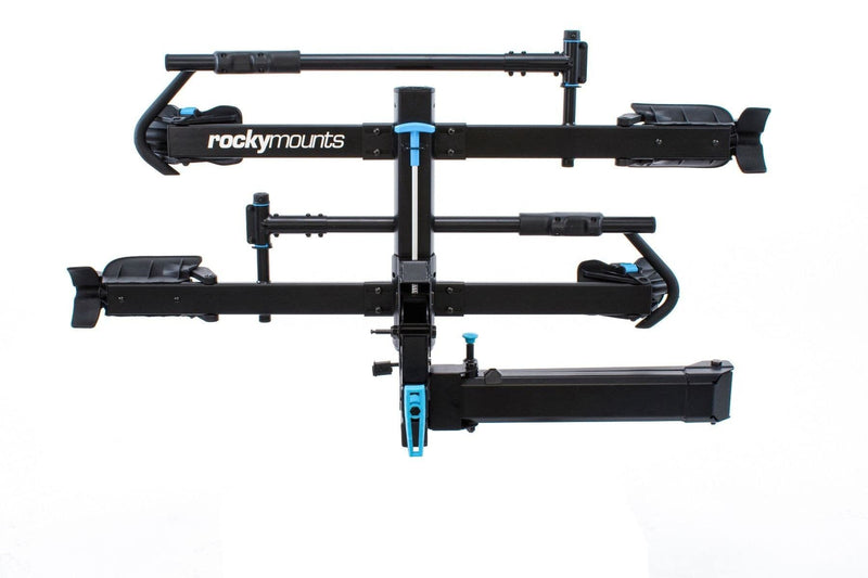 RockyMounts BackStage 2" Receiver Swing Away platform hitch 2 bicycle rack. Allows full access to the rear of the vehicle with bikes on or off the rack.