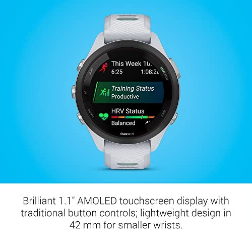 Garmin Forerunner 265 Running Smartwatch, Colorful AMOLED Display, Training Metrics and Recovery Insights