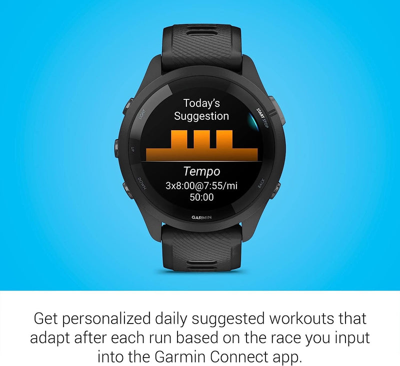 Garmin Forerunner 265 Running Smartwatch, Colorful AMOLED Display, Training Metrics and Recovery Insights