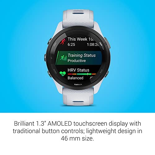 Garmin Forerunner 265 Running Smartwatch, Colorful AMOLED Display, Training Metrics and Recovery Insights