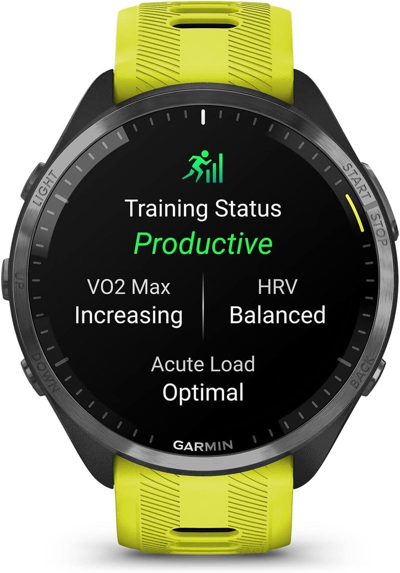 Garmin Forerunner® 965 Running Smartwatch, Colorful AMOLED Display, Training Metrics and Recovery Insights, Black and Powder Gray