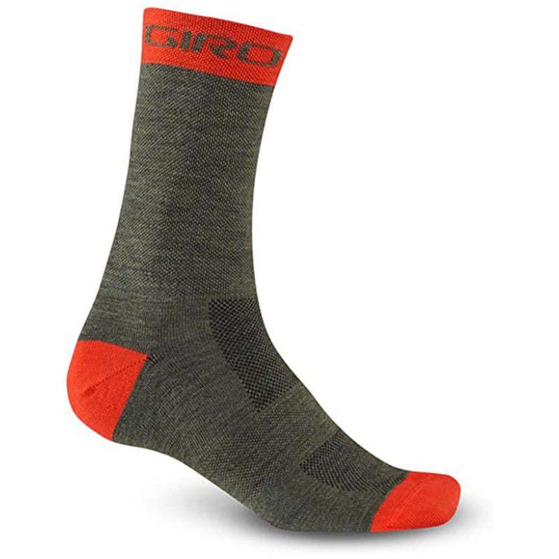 Giro GE20150 Men's Seasonal Merino Wool Socks, Milspec/Glowing Red - S