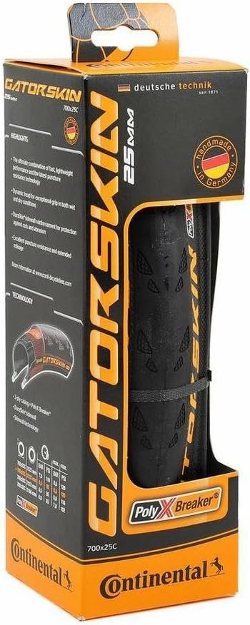 Continental Ultra Gatorskin Bicycle Tire (700x25, Folding, Black)